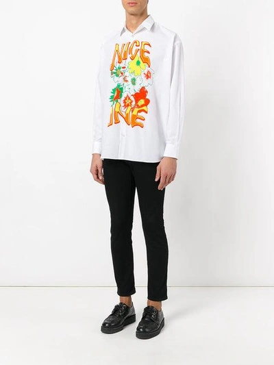 Shop Stella Mccartney Floral Print Front Shirt In White