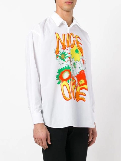 Shop Stella Mccartney Floral Print Front Shirt In White