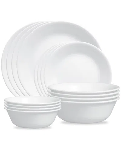 Corelle Winter Frost White 16pc Dinnerware Set In White