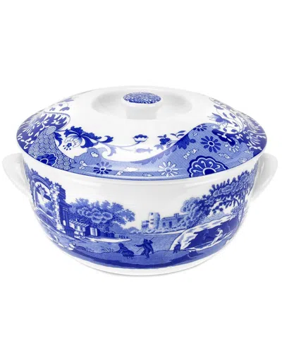 Spode Blue Italian Round Covered Deep Dish In Blue