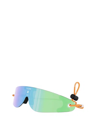 Celine Logo Sunglasses In Multi