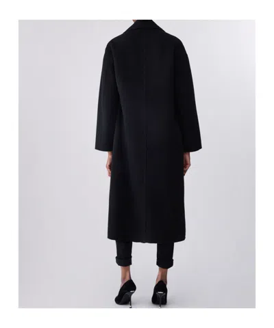 Liu •jo Long Oversized Wool Coat In Black