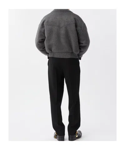 Versace Stretch Wool Tailored Pants In Multi