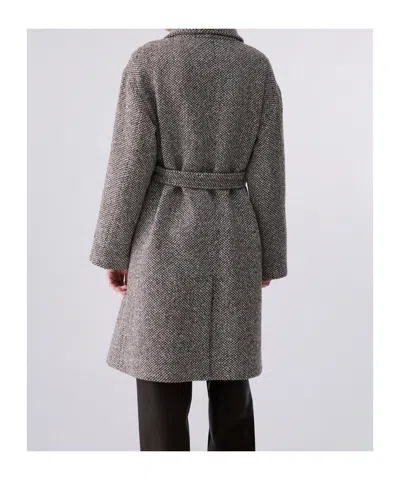 Liu •jo Wool Coat With Belt In Multi