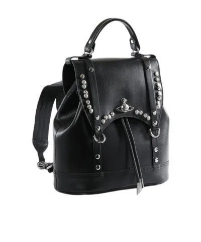 Vivienne Westwood Studded Leather Backpack In Black