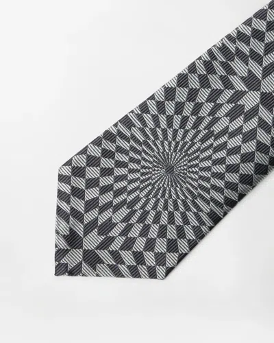 Versace Jacquard Silk Twill Tie In Black