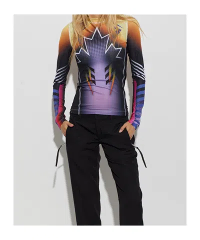 Dsquared2 Crew Neck Long-sleeved T-shirt In Multi