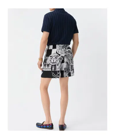 Versace Printed Polyester Swimming Shorts In Black