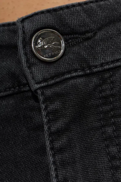 Etro Belt Loop Jeans In Black