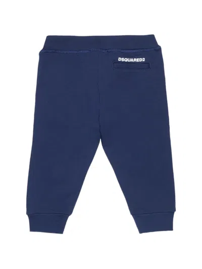 Dsquared2 Logo-print Drawstring Track Pants In Blue