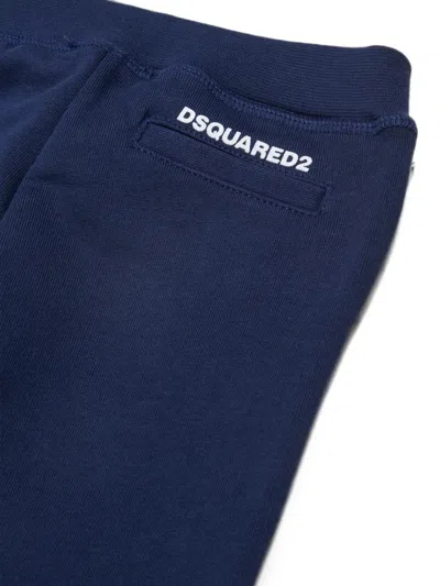 Dsquared2 Logo-print Drawstring Track Pants In Blue