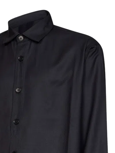 Rose Burrito Button-up Overshirt In Black