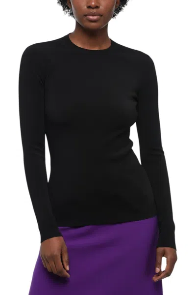 Givenchy Black Solid Crew Neck T-shirt In Black