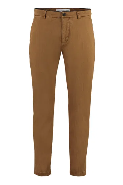 Department Five Brown Slim Solid Trousers In Brown