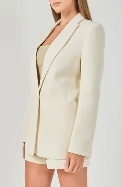 Endless Rose Tailored Single Button Blazer In Neutral