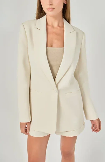 Endless Rose Tailored Single Button Blazer In Neutral