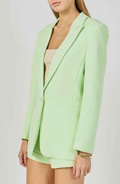 Endless Rose Tailored Single Button Blazer In Green