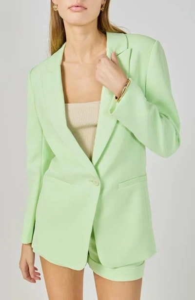 Endless Rose Tailored Single Button Blazer In Green