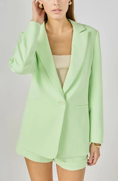 Endless Rose Tailored Single Button Blazer In Green