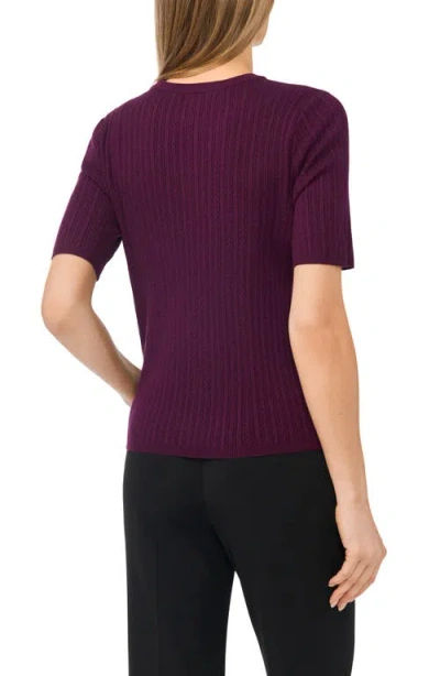 Halogenr Halogen(r) Pointelle Stitch Short Sleeve Sweater In Multi
