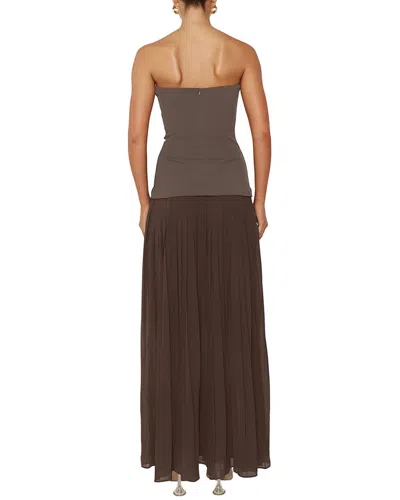 Adele Berto Solid Maxi Dress In Brown