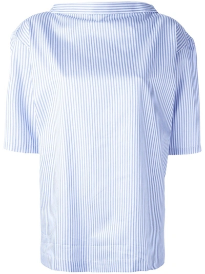 Comme Des Garçons Shirt Light Blue And White Stripes Top