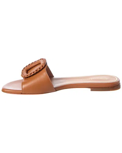 Santoni Leather Sandal In Brown