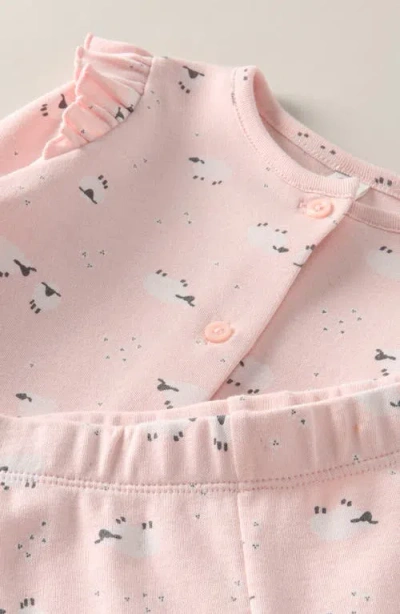 Nordstrom Kids' Button Front Flutter Sleeve 2-piece Set In Pink
