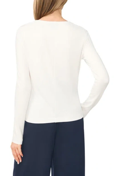 Halogenr Halogen(r) Long Sleeve Ponte Top In White