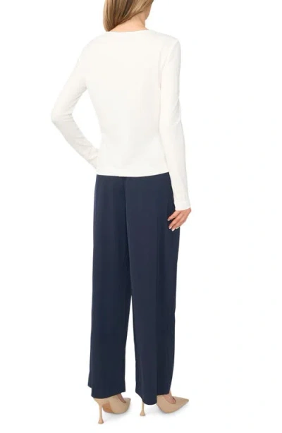 Halogenr Halogen(r) Long Sleeve Ponte Top In White