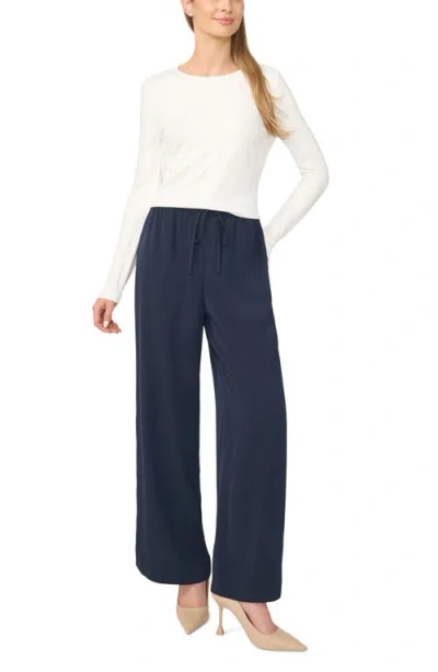 Halogenr Halogen(r) Long Sleeve Ponte Top In White