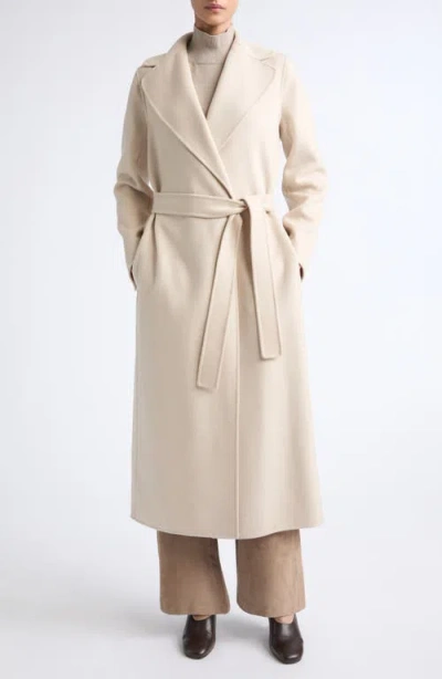 Max Mara Poldo Wool Blend Belted Wrap Coat In Gold