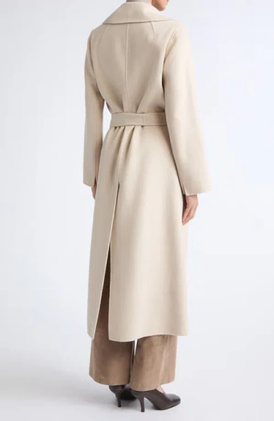 Max Mara Poldo Wool Blend Belted Wrap Coat In Gold