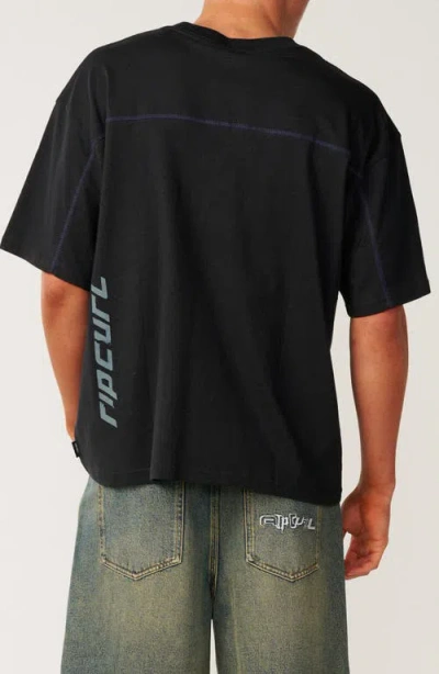 Rip Curl Archive Thrashed Cotton Graphic T-shirt In Black