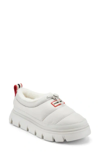 Hunter Madi Platform Puffer Slipper In White