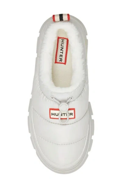 Hunter Madi Platform Puffer Slipper In White