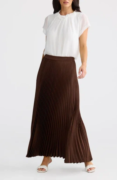 Brave + True Brave+true Alias Pleated Maxi Skirt In Multi