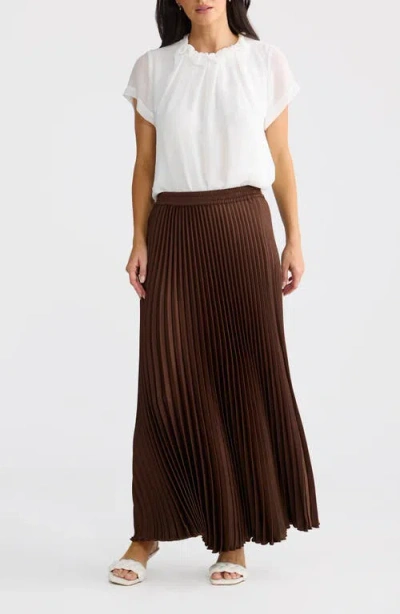Brave + True Brave+true Alias Pleated Maxi Skirt In Multi