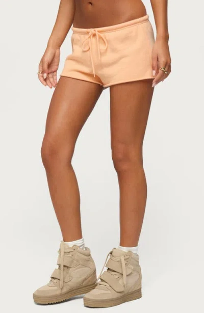 Edikted Cataleya Drawstring Microshorts In Orange