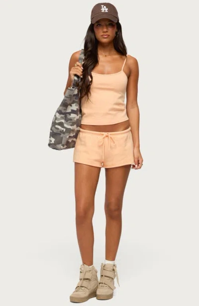 Edikted Cataleya Drawstring Microshorts In Orange