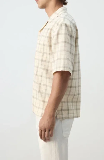 Mango Plaid Short Sleeve Button-up Shirt In White