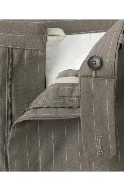 Mango Pinstripe Bermuda Shorts In Gray