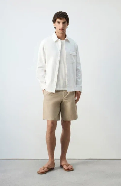 Mango Pleat Front Bermuda Shorts In Neutral