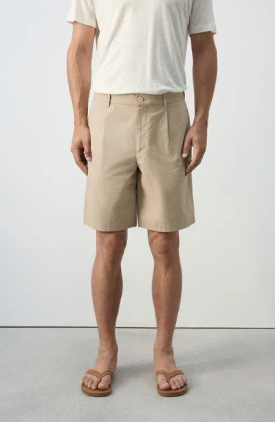 Mango Pleat Front Bermuda Shorts In Neutral