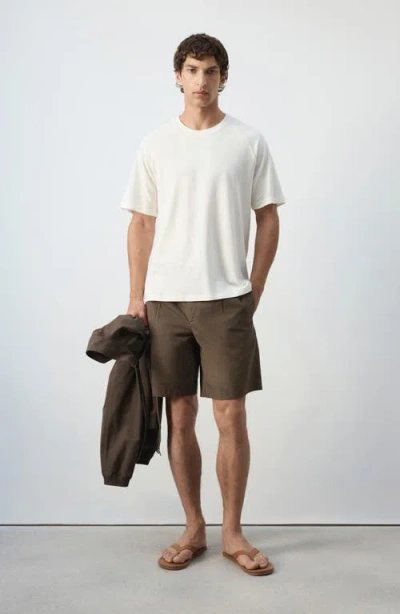Mango Pleat Front Bermuda Shorts In Brown