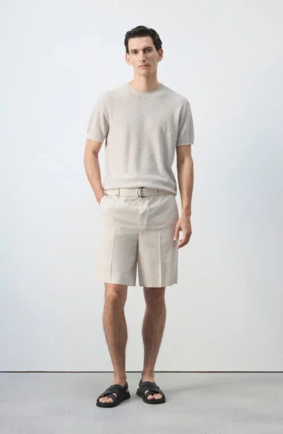 Mango Regular Fit Bermuda Shorts In White