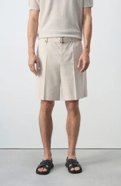 Mango Regular Fit Bermuda Shorts In White