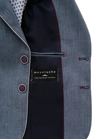 Moustache Peak-lapel Single-breasted Blazer In Gray