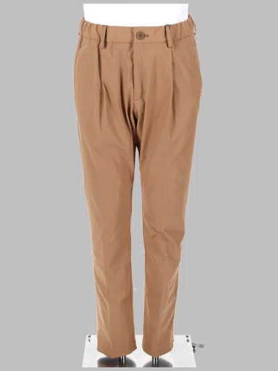 Herno Beige Structured Straight-leg Pants In Brown