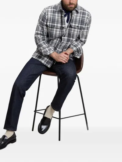 Woolrich Check-pattern Flap-pocket Shirt In Grey